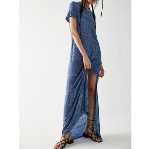 Free People Orchid Haze Crewneck T-shirt Pocket Maxi Dress